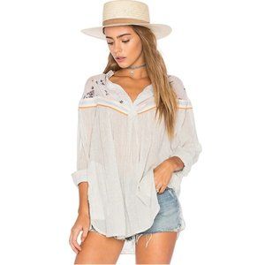 Free People Hearts & Colors Sheer Stripe Top
